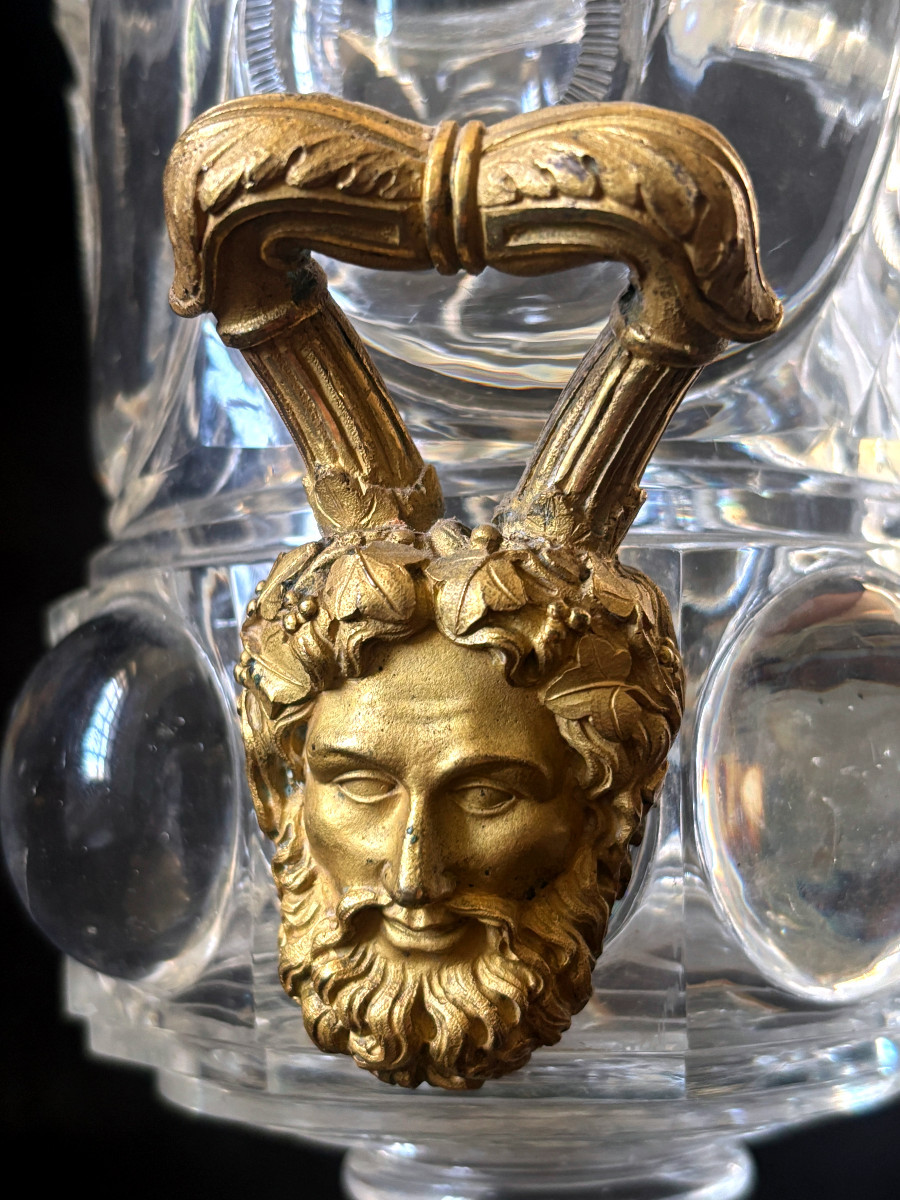 Large Vases In Cut Crystal And Gilt Bronze, Empire Period-photo-6