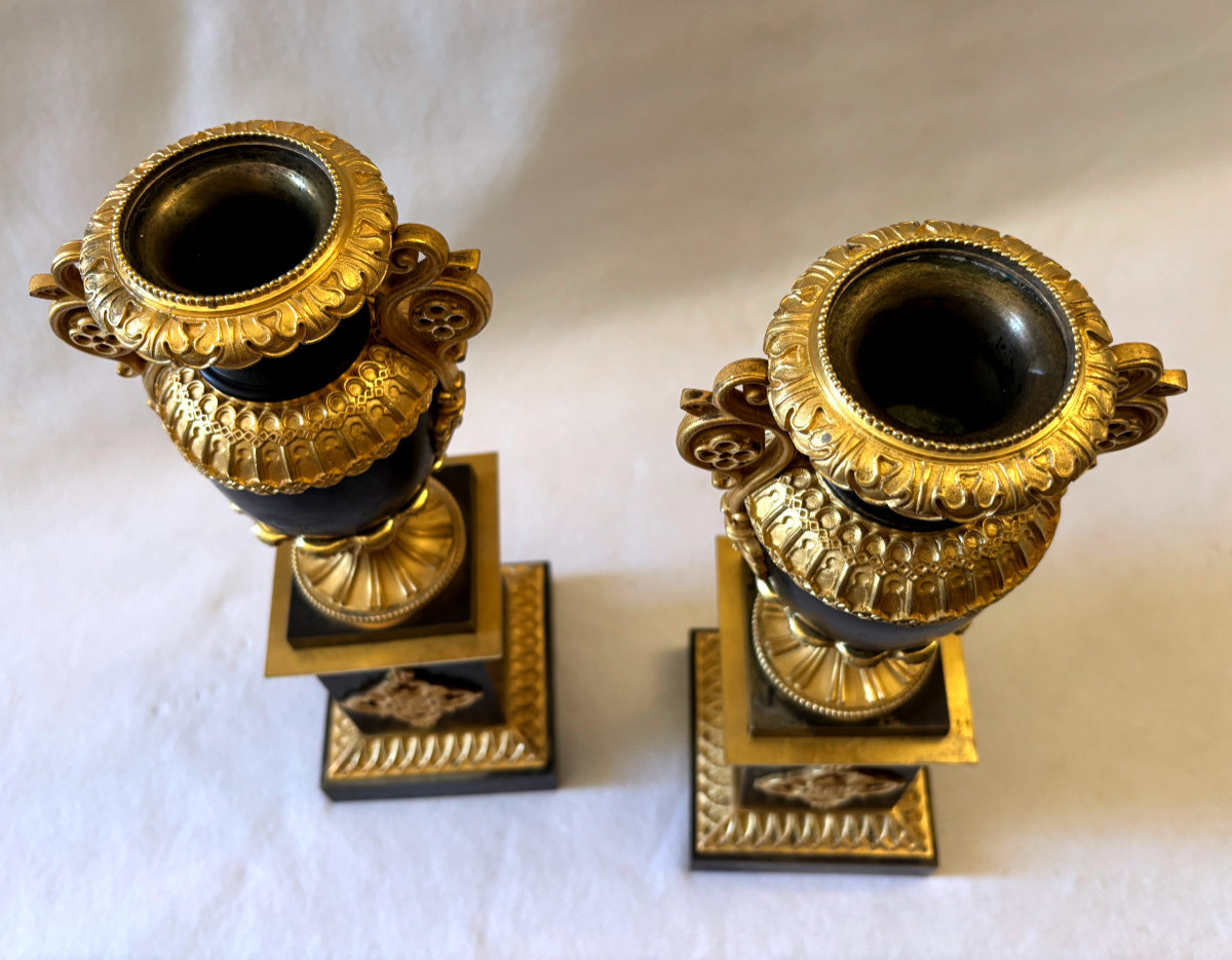 Gothic Troubadour Cassolettes In Gilded And Patinated Bronze-photo-7