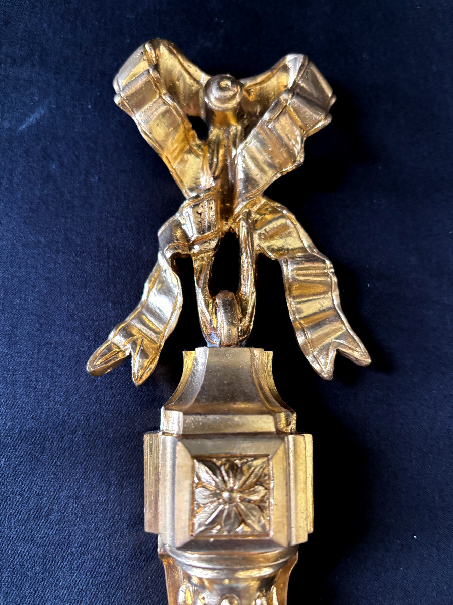 Paire d'Appliques Style Louis XVI en Bronze Doré-photo-3