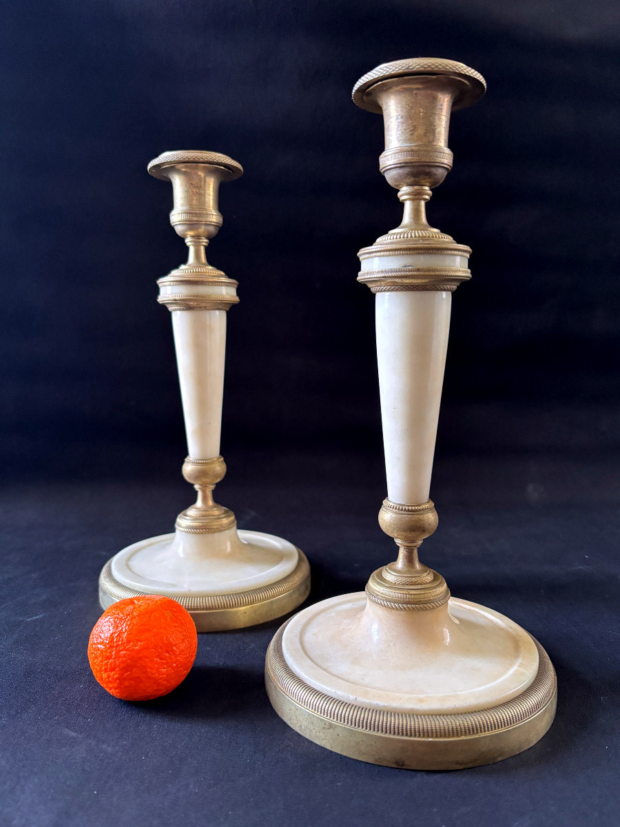 Pair Of Neoclassical Candlesticks, Italy, Circa 1800-photo-2