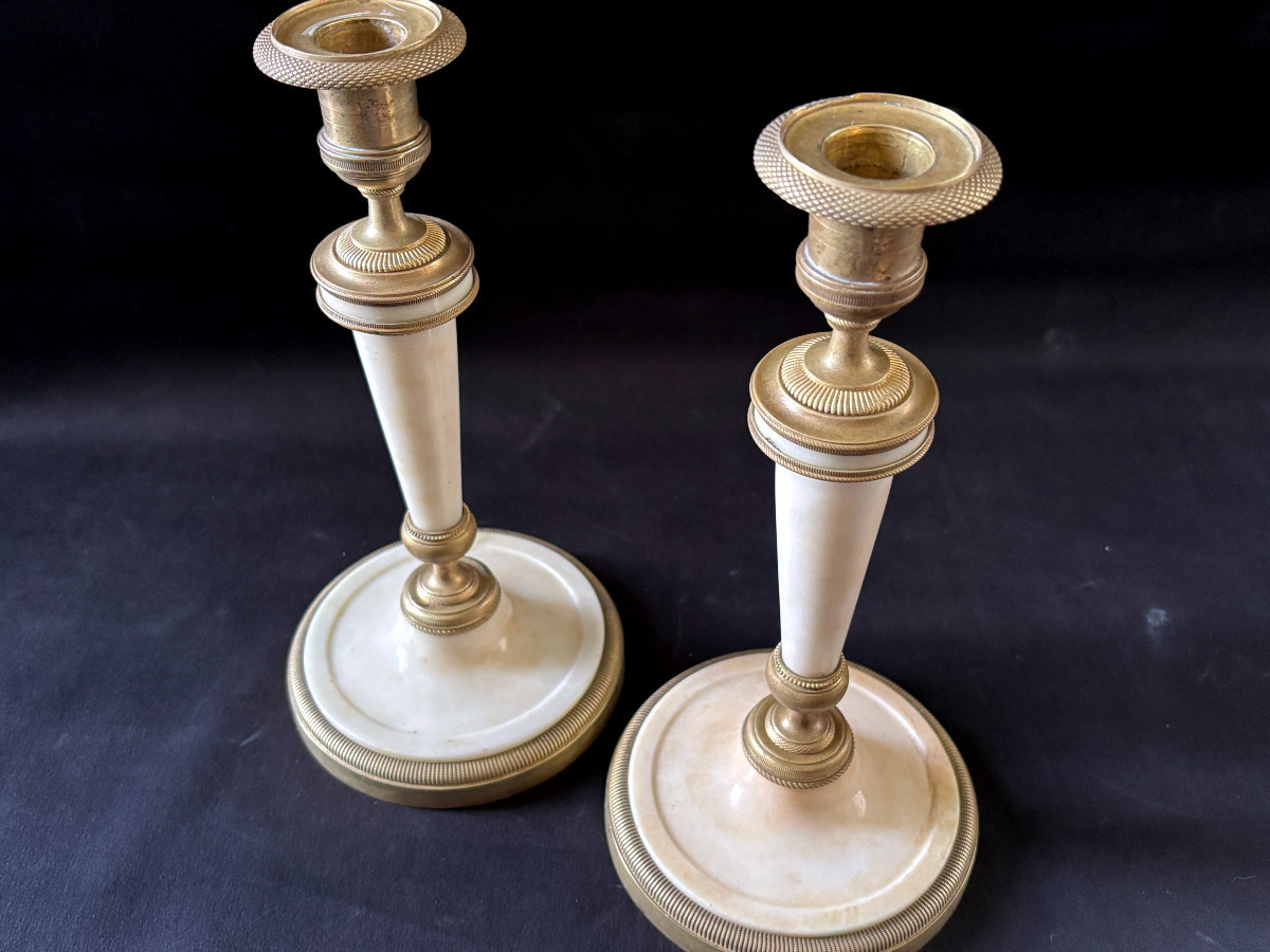 Pair Of Neoclassical Candlesticks, Italy, Circa 1800-photo-3