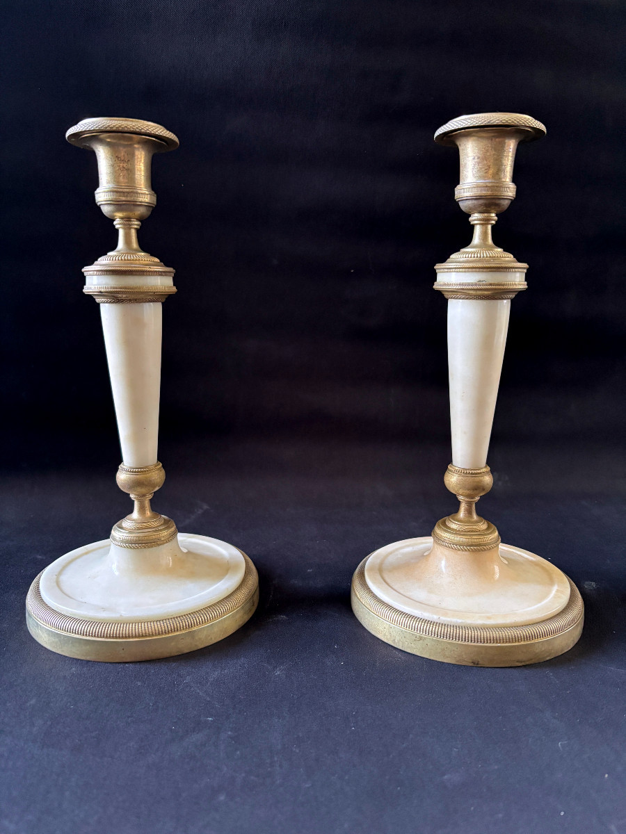 Pair Of Neoclassical Candlesticks, Italy, Circa 1800
