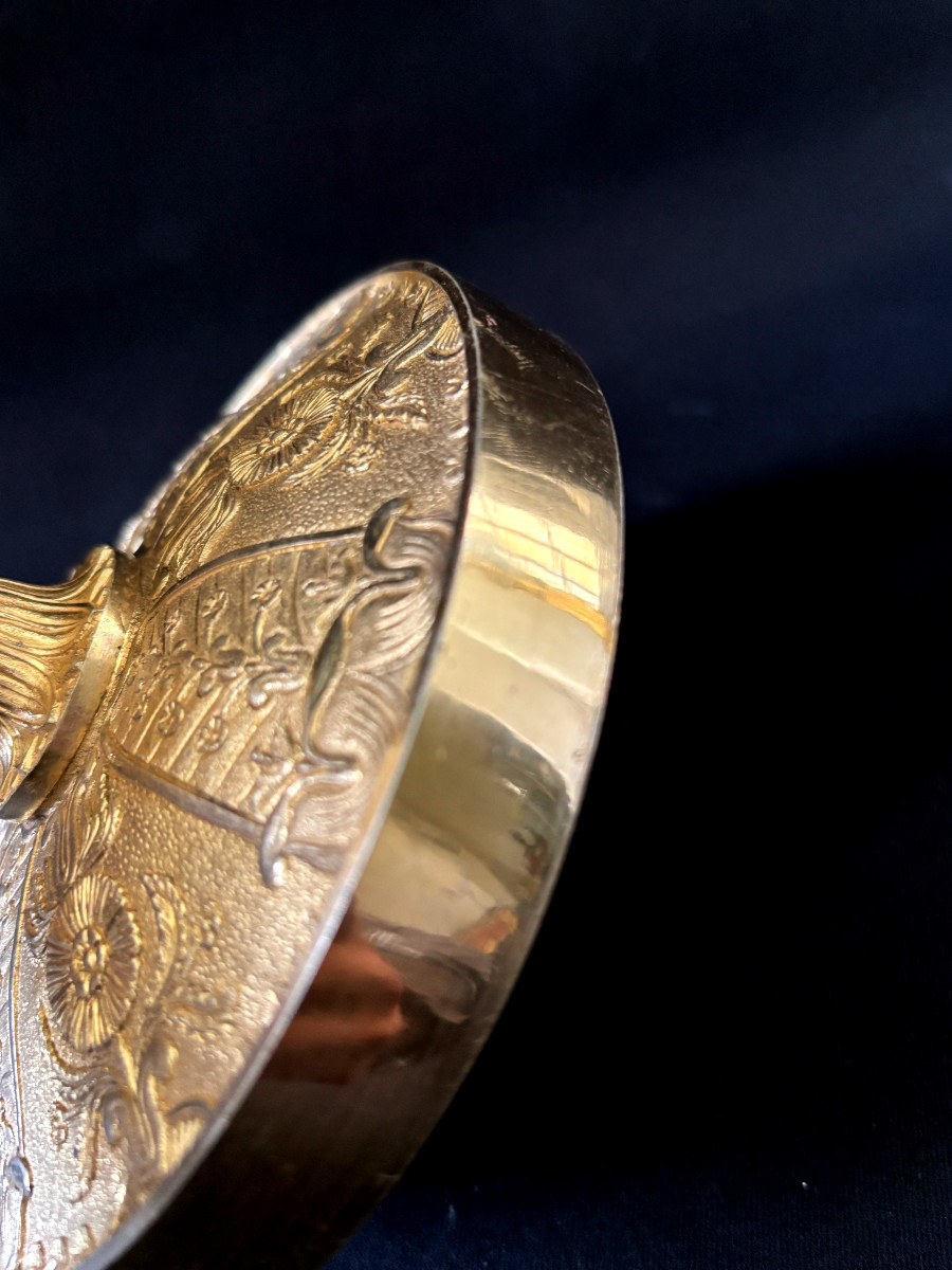 Paire de Grand Flambeaux Empire en Bronze Doré-photo-4