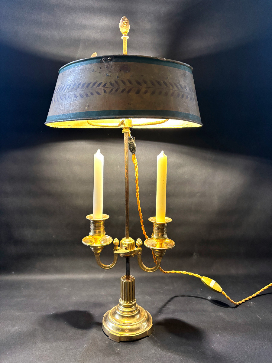 Bouillotte Lamp From The Château De Raincy In Gilt Bronze, Louis XVI Period-photo-3