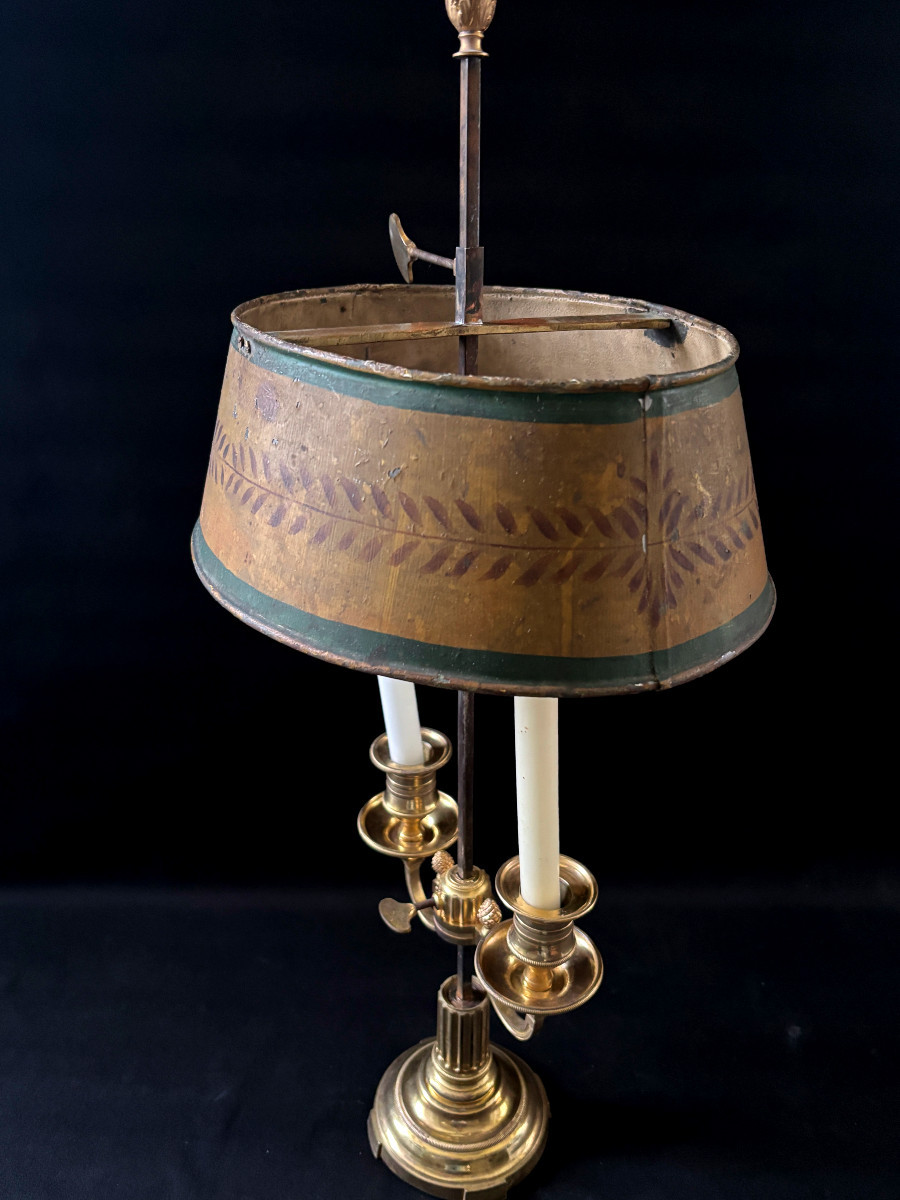 Bouillotte Lamp From The Château De Raincy In Gilt Bronze, Louis XVI Period-photo-1