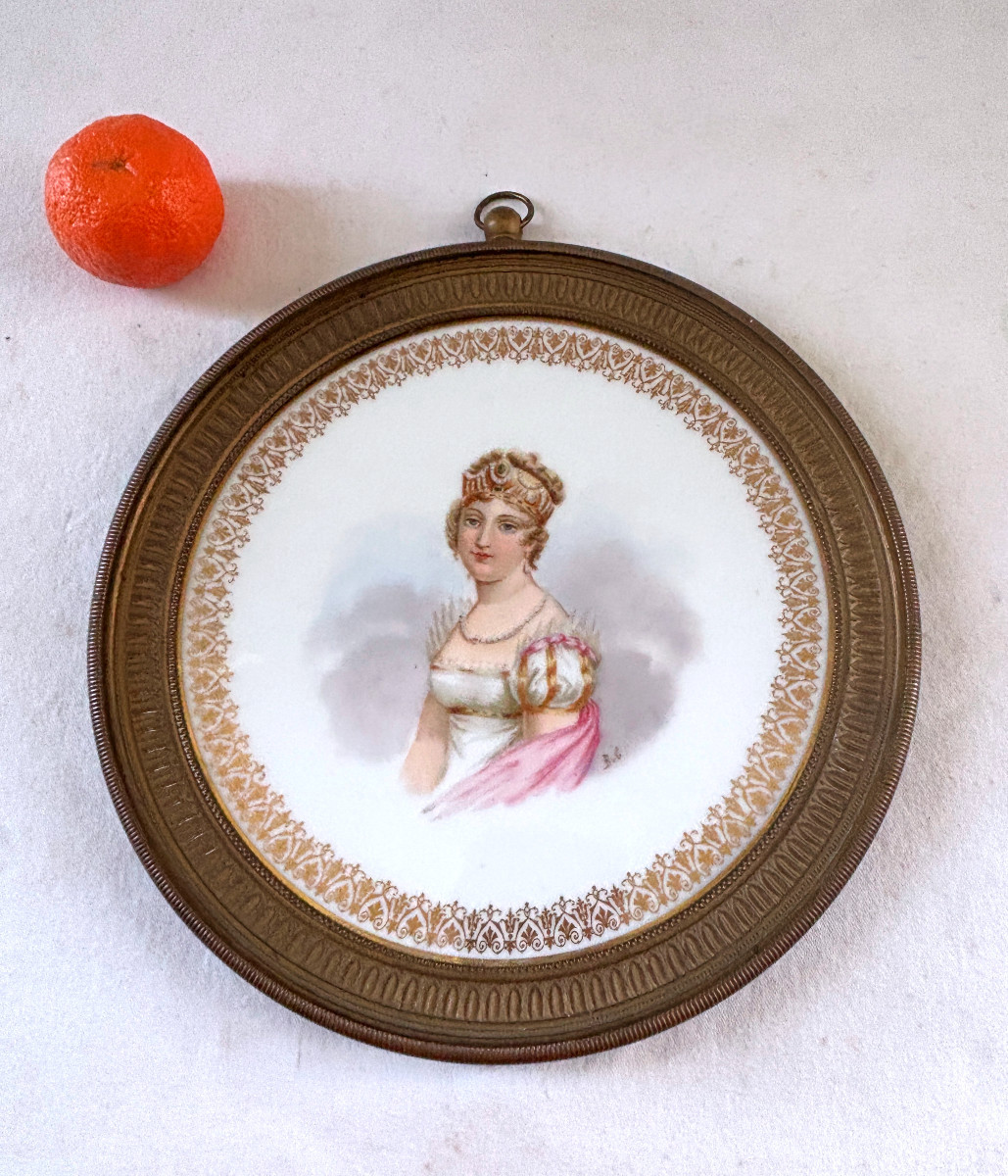 Plaque de Porcelaine de Sèvres Empire Marie Louise D'Autriche-photo-2