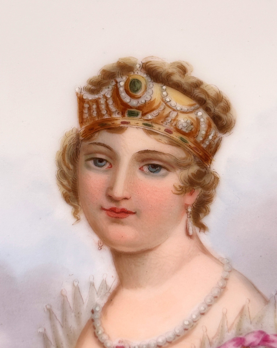 Plaque de Porcelaine de Sèvres Empire Marie Louise D'Autriche-photo-4