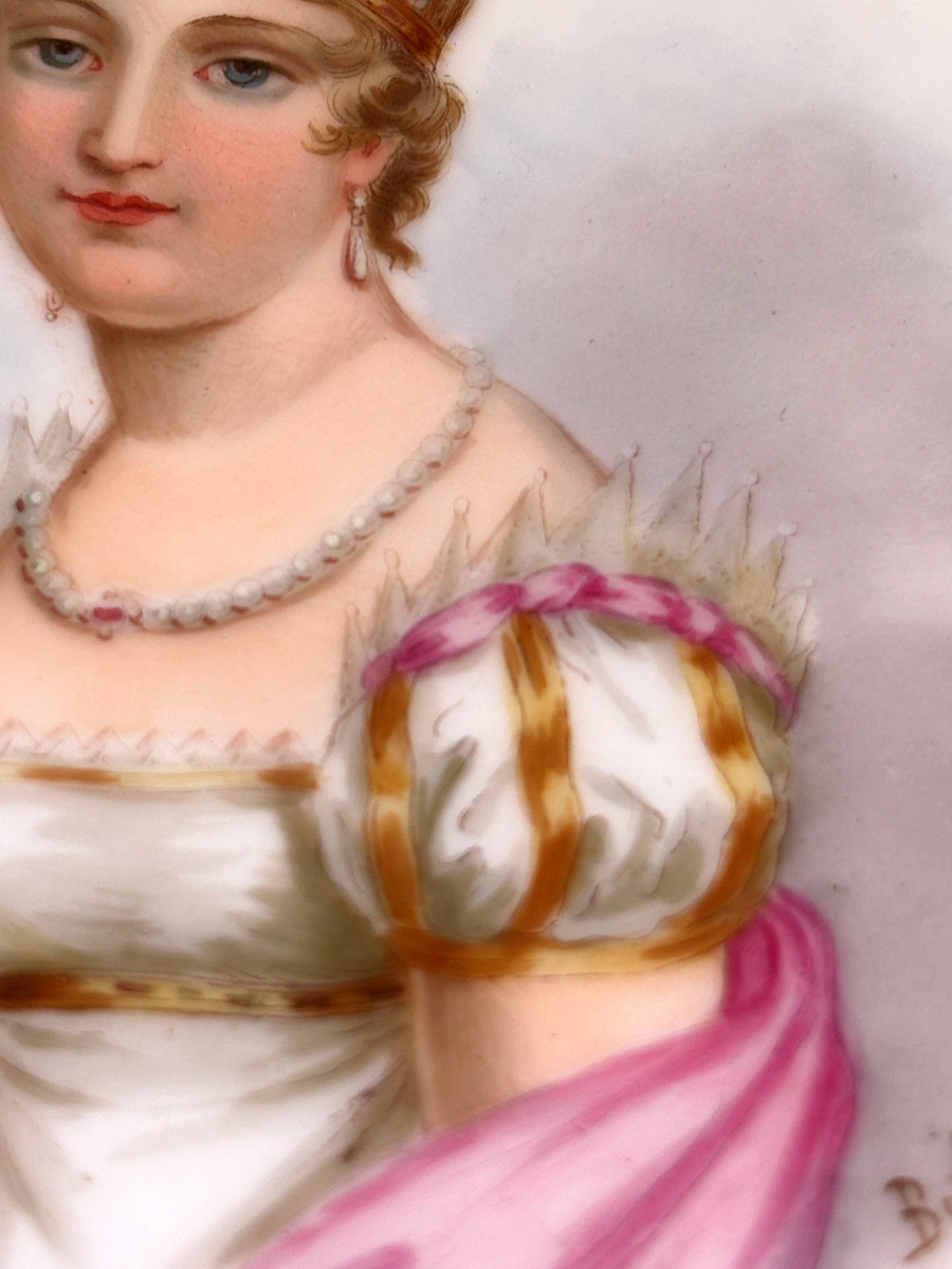 Plaque de Porcelaine de Sèvres Empire Marie Louise D'Autriche-photo-1