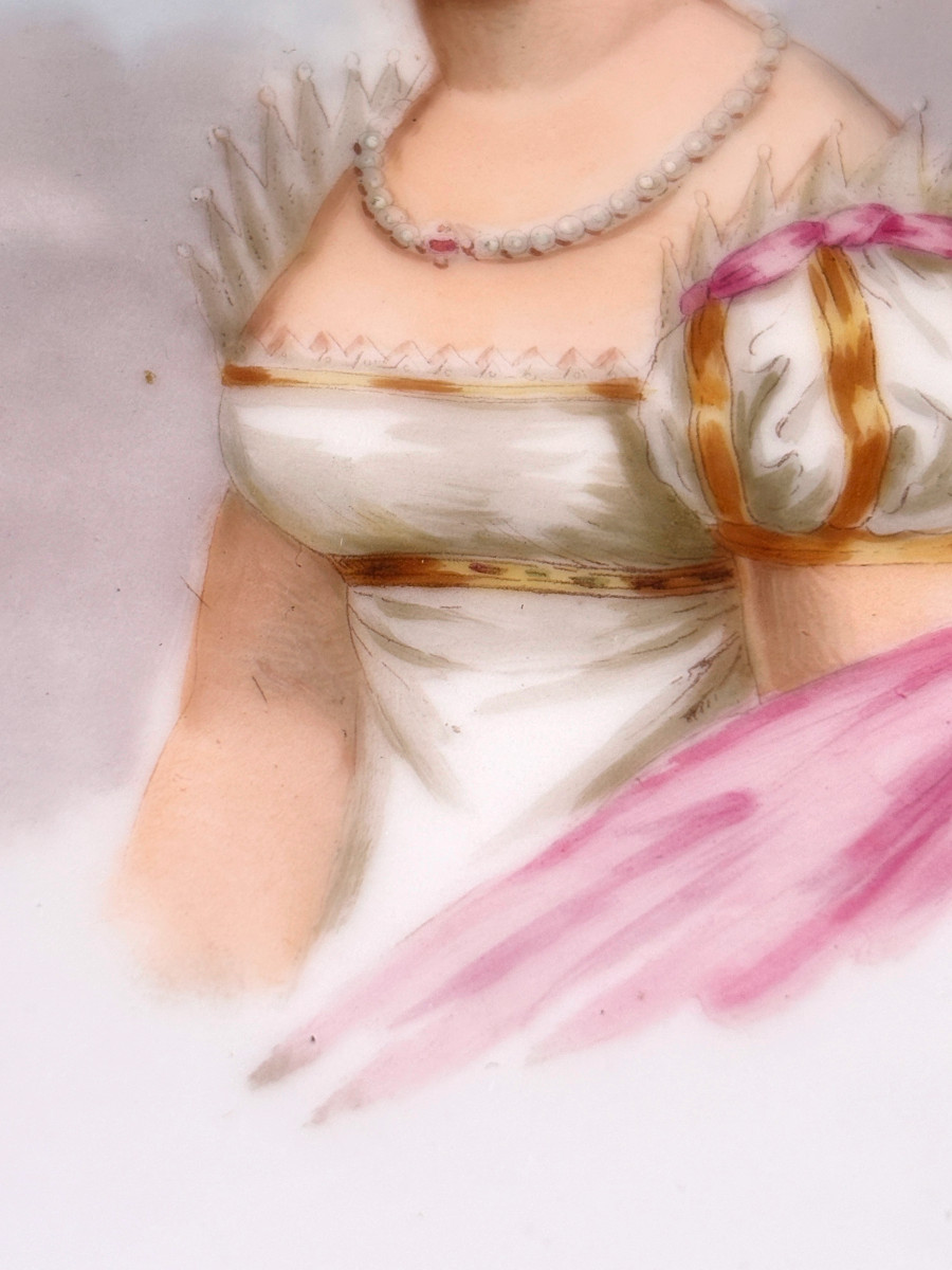 Plaque de Porcelaine de Sèvres Empire Marie Louise D'Autriche-photo-2