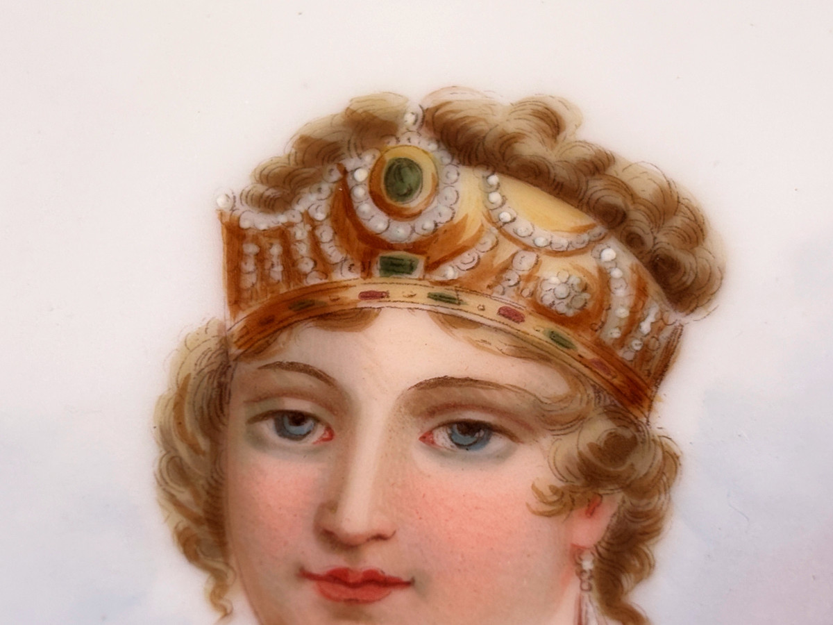 Plaque de Porcelaine de Sèvres Empire Marie Louise D'Autriche-photo-3