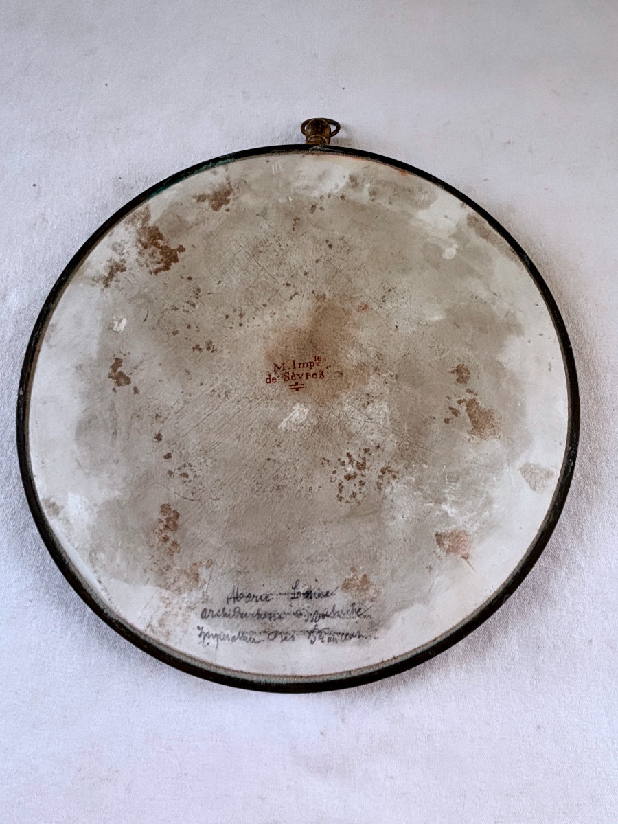 Plaque de Porcelaine de Sèvres Empire Marie Louise D'Autriche-photo-5