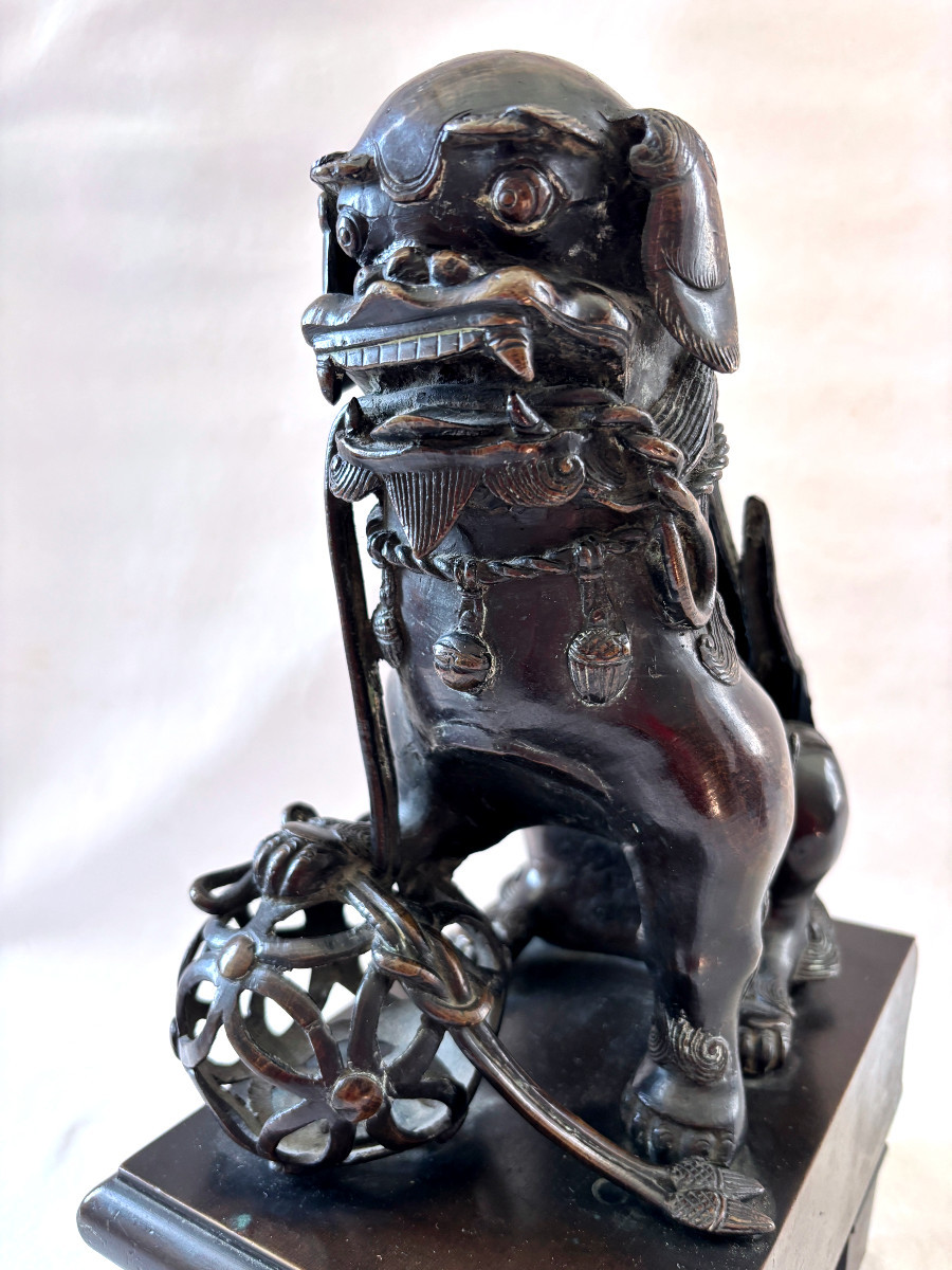 Large Pair Of Bronze Foo Dogs -photo-1