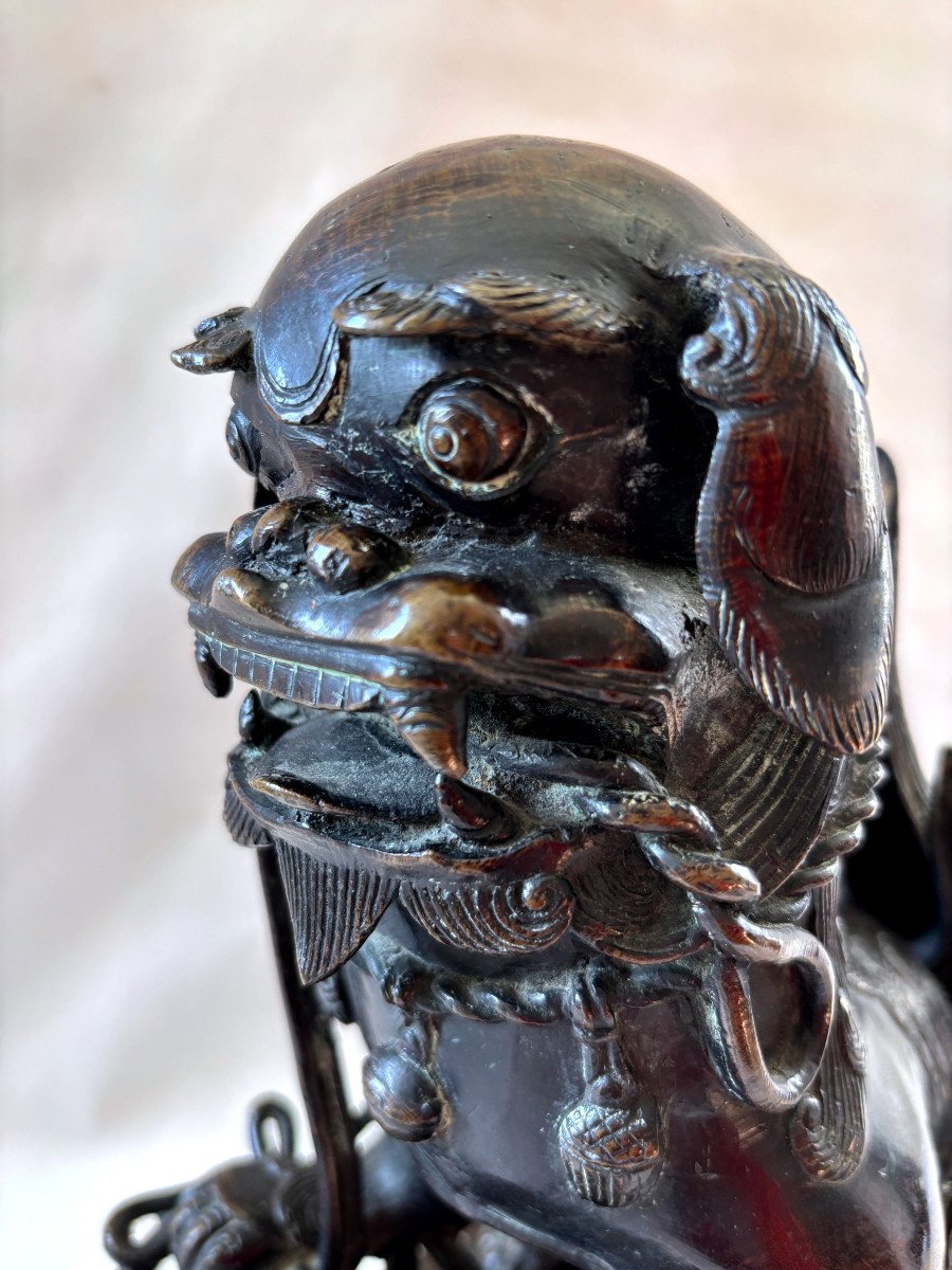 Large Pair Of Bronze Foo Dogs -photo-7
