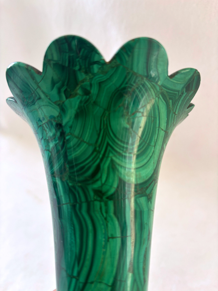 Russie vase Cornet en Malachite et bronze doré-photo-4