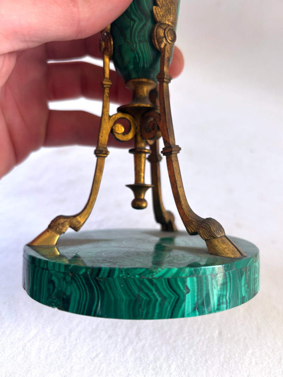 Russie vase Cornet en Malachite et bronze doré-photo-2