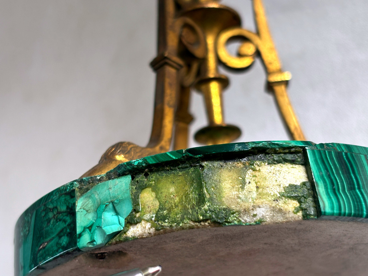 Russie vase Cornet en Malachite et bronze doré-photo-6