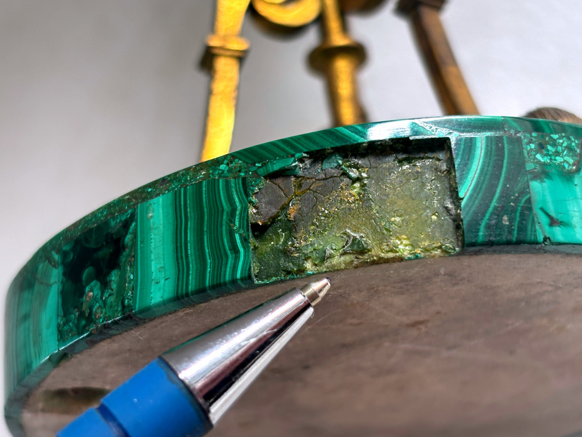 Russie vase Cornet en Malachite et bronze doré-photo-7