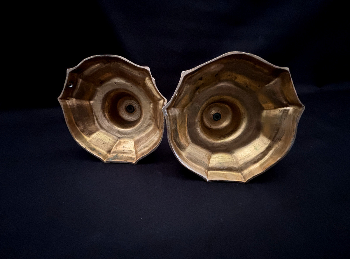 Pair Of Louis XV Candlesticks Bearing The Coat Of Arms Of The Count Of Jonzac-photo-6