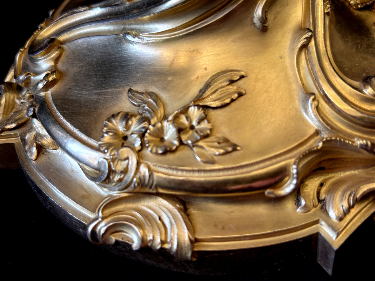 Paire de Bougeoirs de Style Louis XV d'après Meissonnier-photo-1