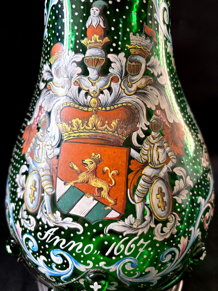 Large Enamelled Glass Pitcher-photo-4