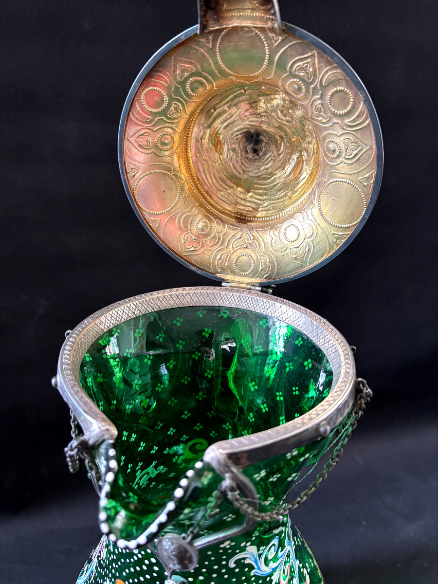 Large Enamelled Glass Pitcher-photo-6