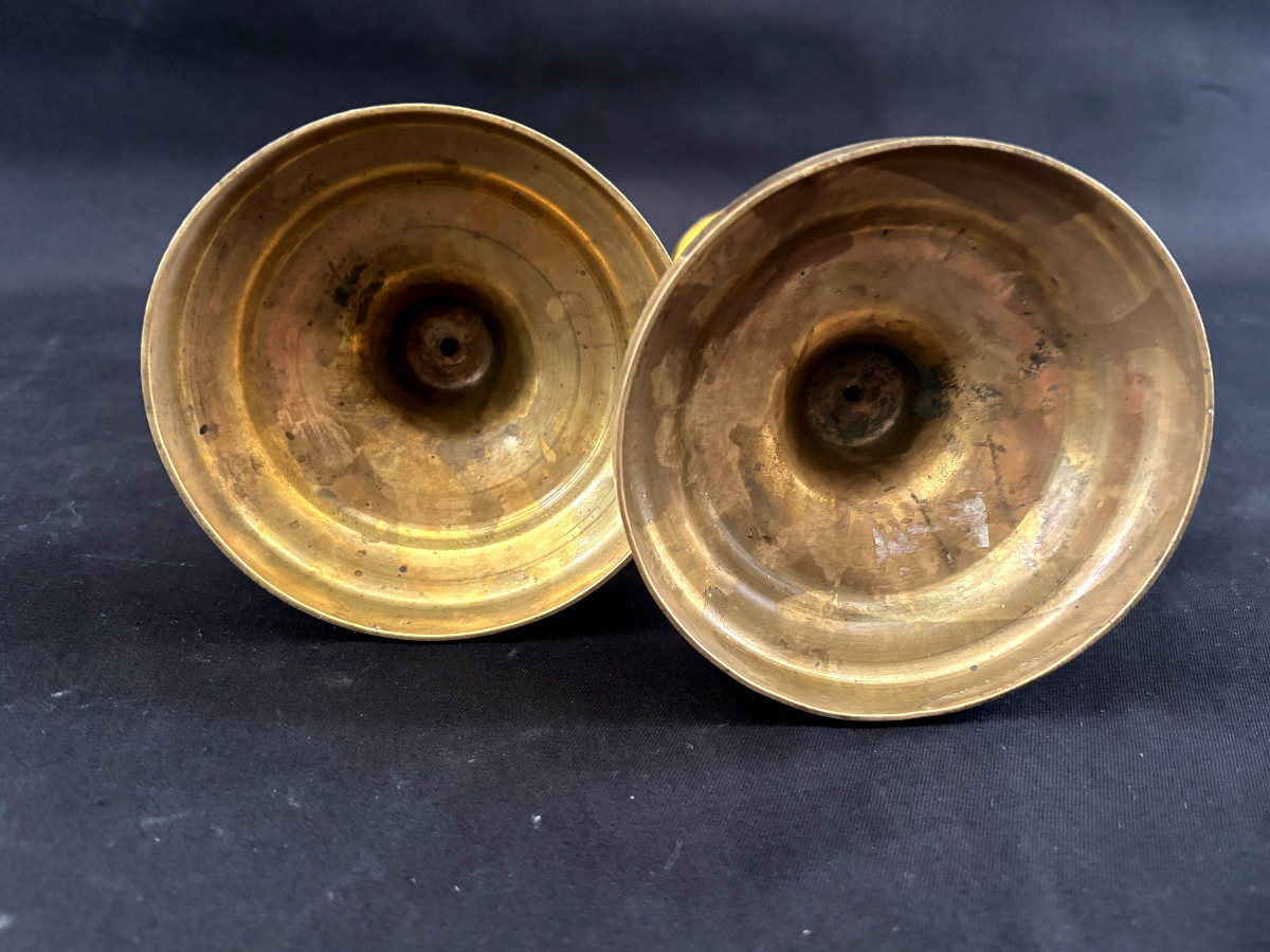 Pair Of Gilt Bronze Directoire Candlesticks-photo-5