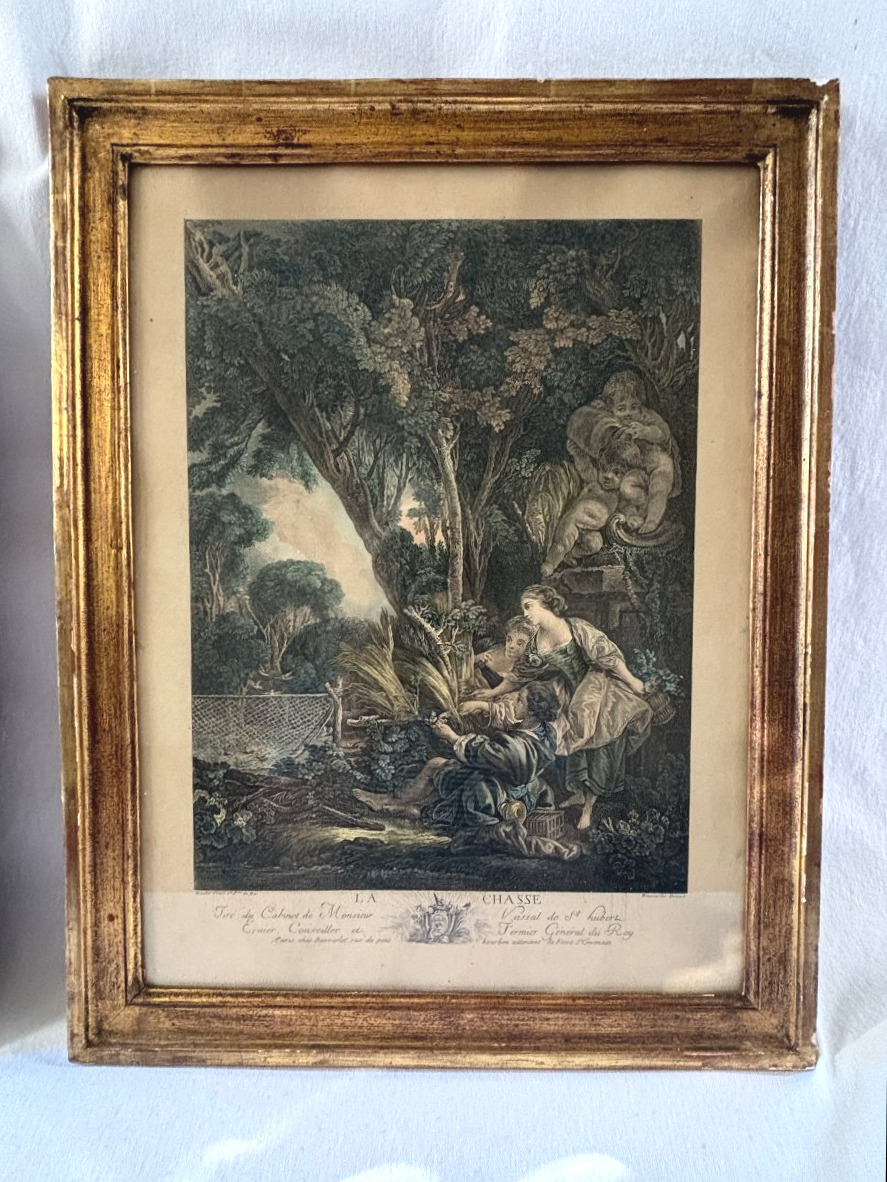 Pair Of Engravings: Hunting And Fishing-photo-3