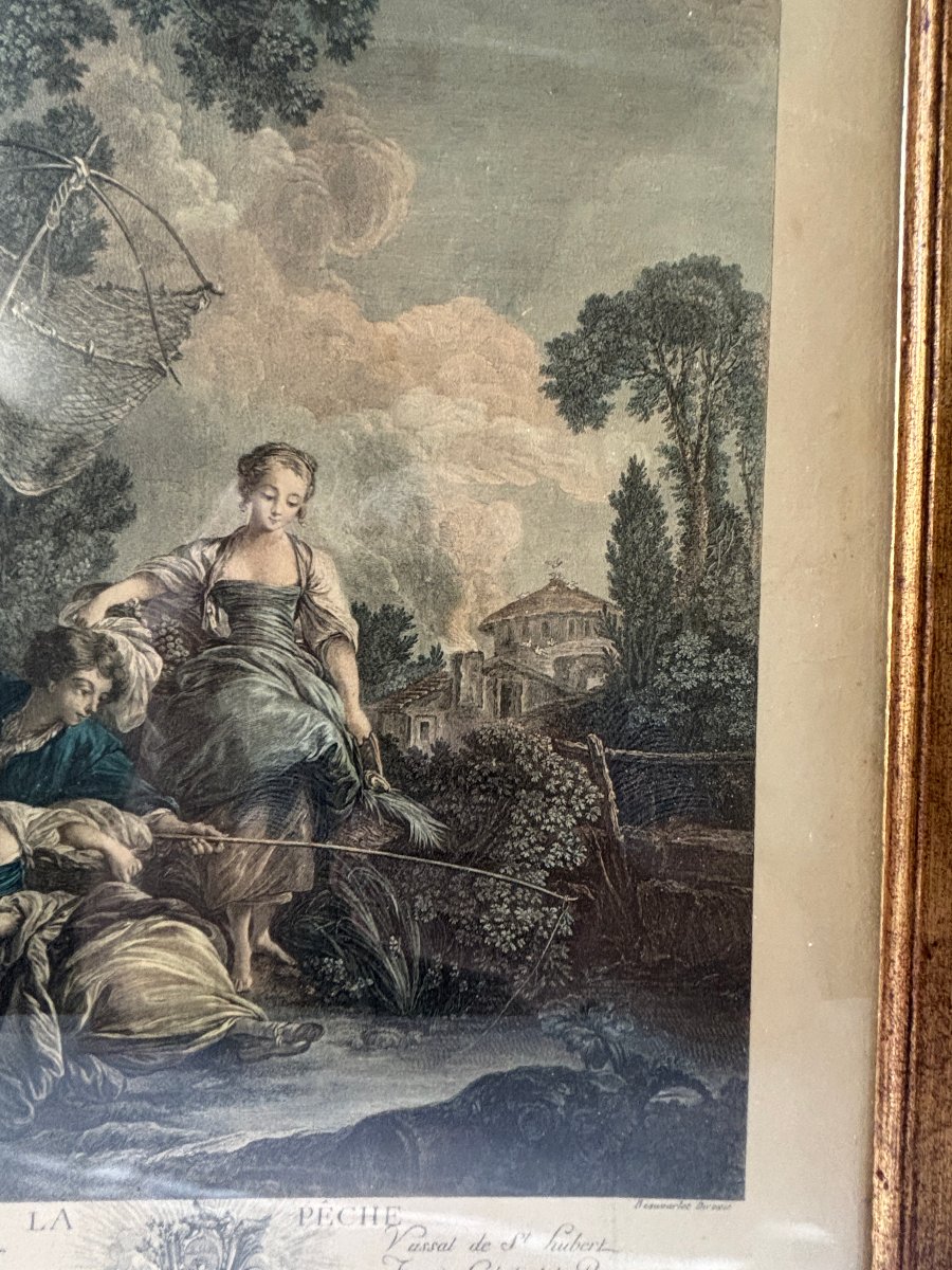 Pair Of Engravings: Hunting And Fishing-photo-3