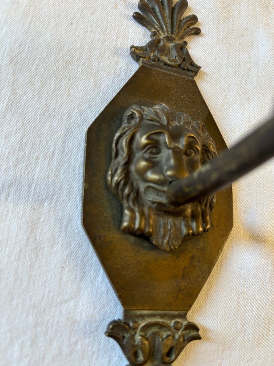 Paire d'appliques Empire en bronze patiné-photo-2