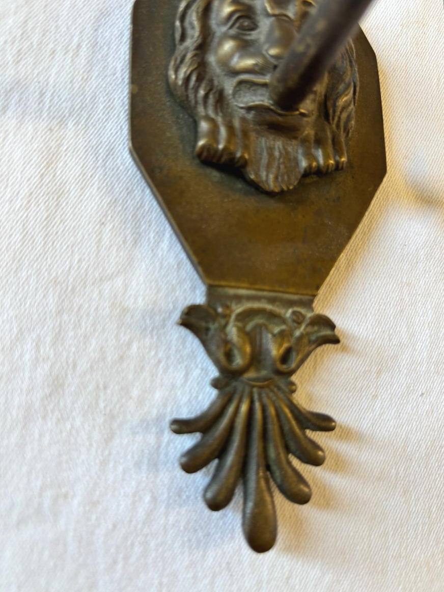 Paire d'appliques Empire en bronze patiné-photo-3