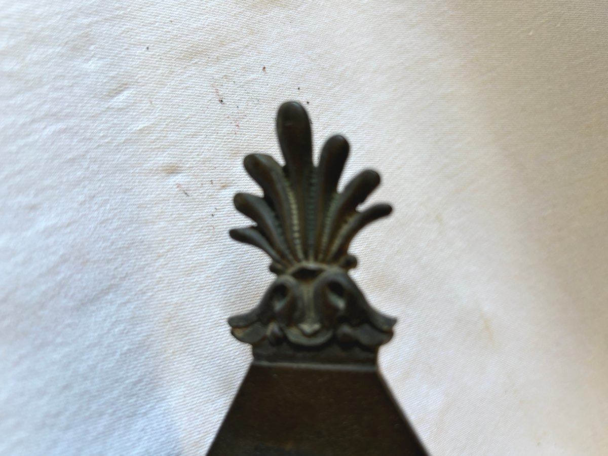 Paire d'appliques Empire en bronze patiné-photo-3