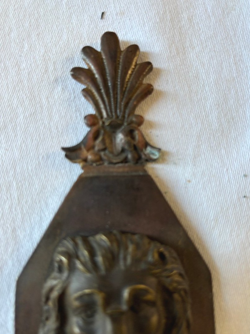 Paire d'appliques Empire en bronze patiné-photo-8