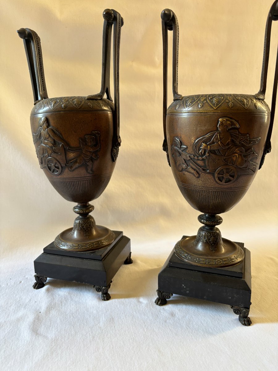 Pair Of Bronze And Marble Casserole Dishes-photo-2