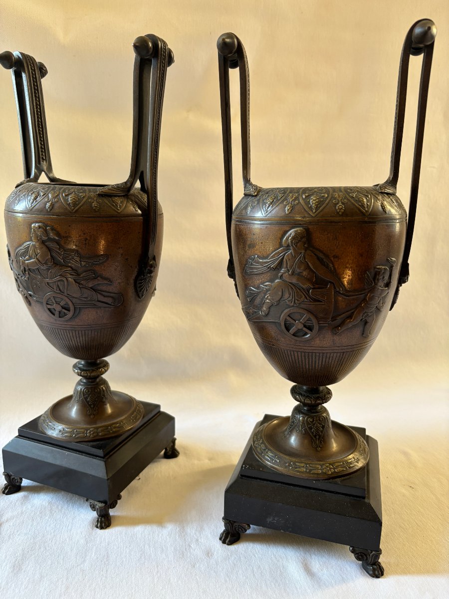 Pair Of Bronze And Marble Casserole Dishes-photo-4