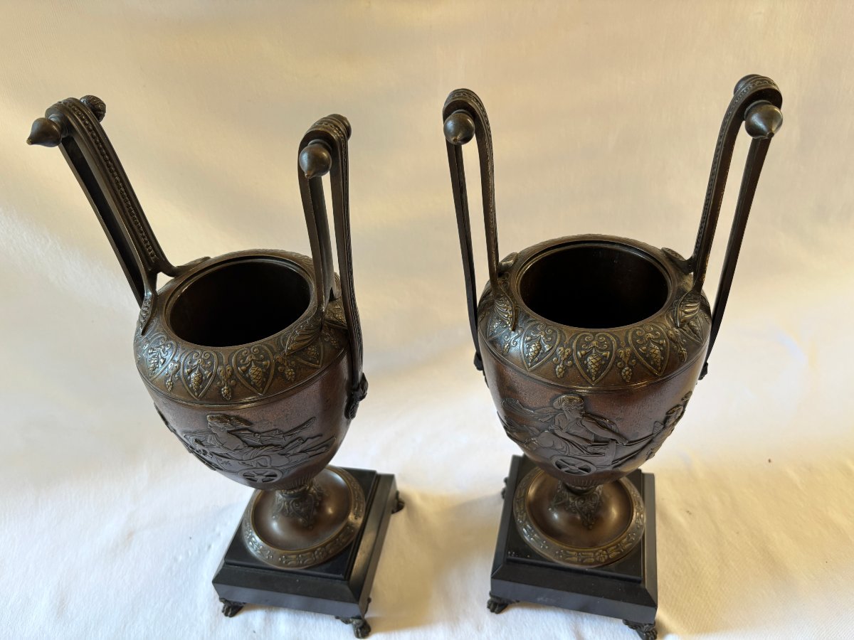 Pair Of Bronze And Marble Casserole Dishes-photo-8