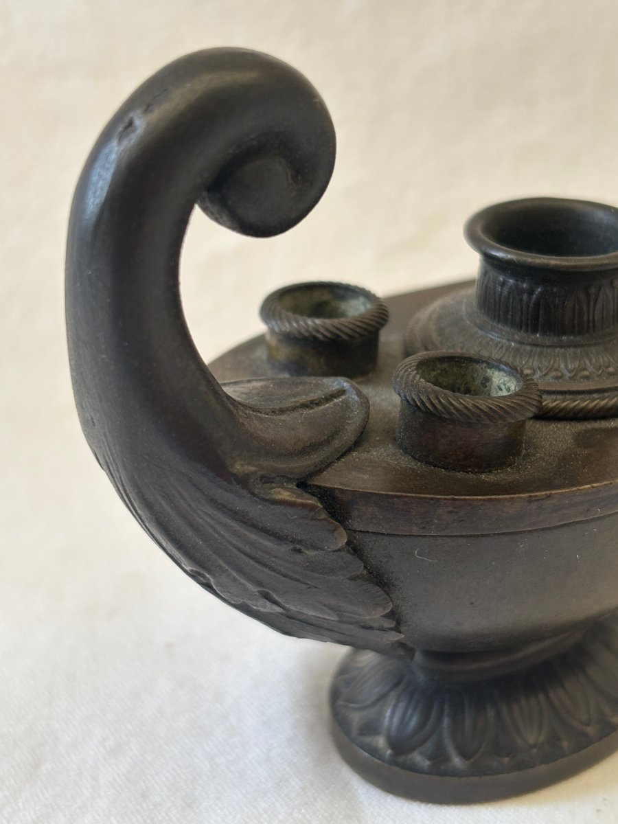 Empire-style Inkwell Shaped Like An Oil Lamp-photo-5