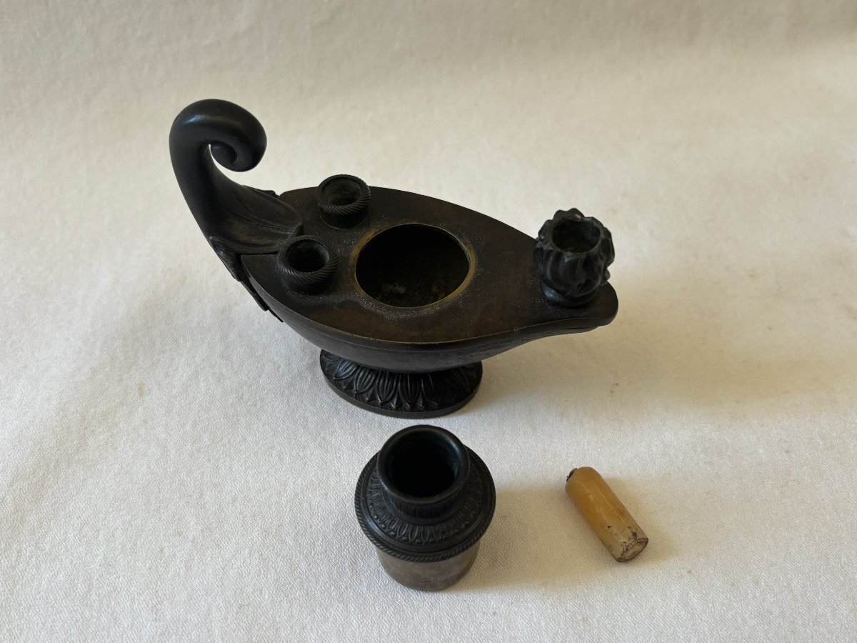 Empire-style Inkwell Shaped Like An Oil Lamp-photo-6