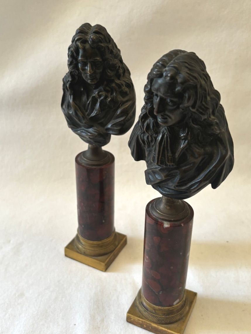 Les philosophes bustes en bronze patiné -photo-4