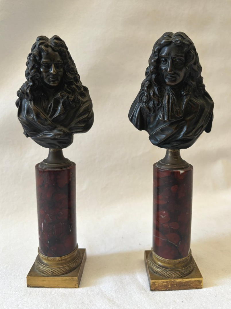 Les philosophes bustes en bronze patiné 
