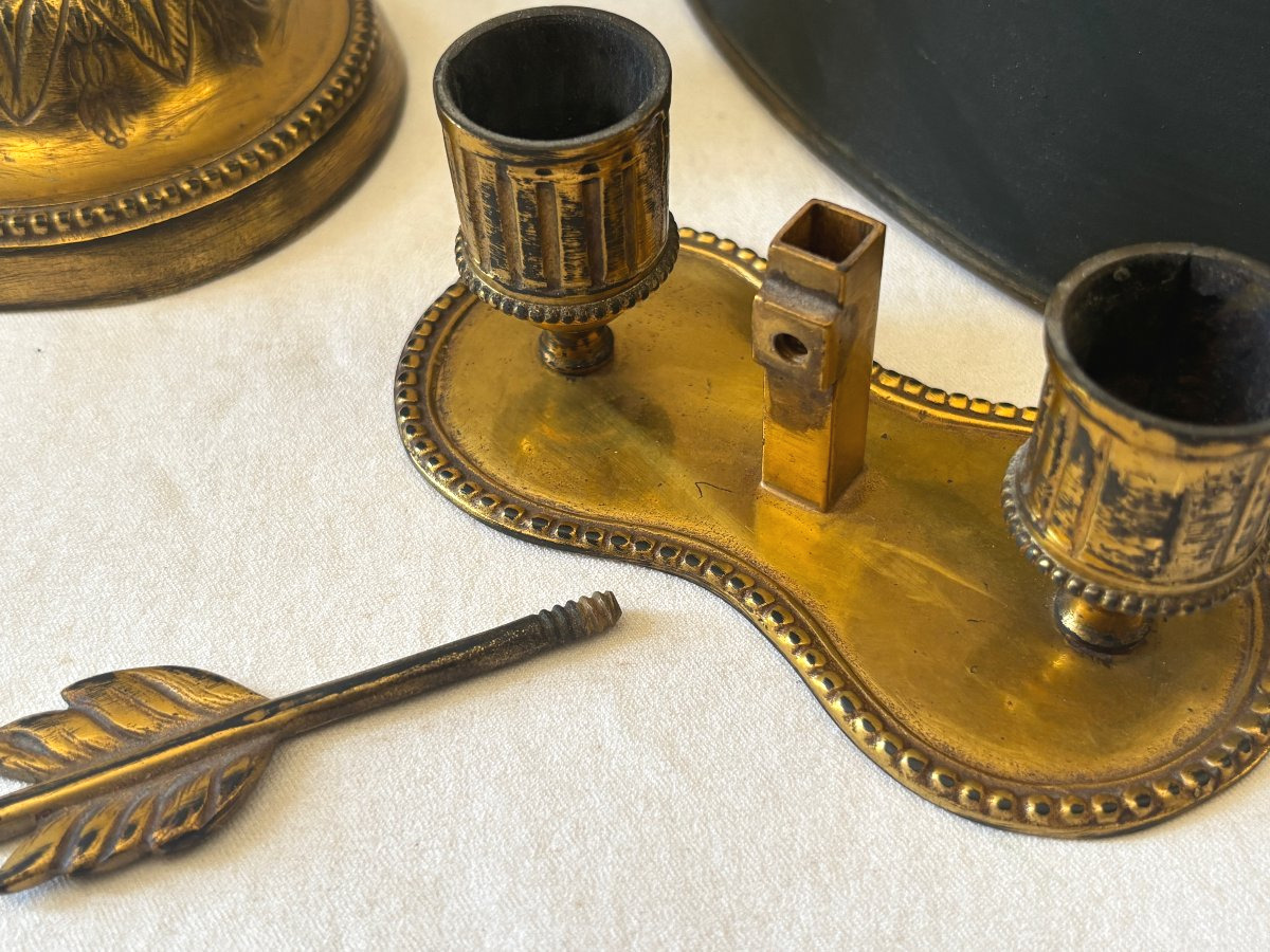 Directoire-style Hot-water Bottle Lamp In Gilded Bronze-photo-7