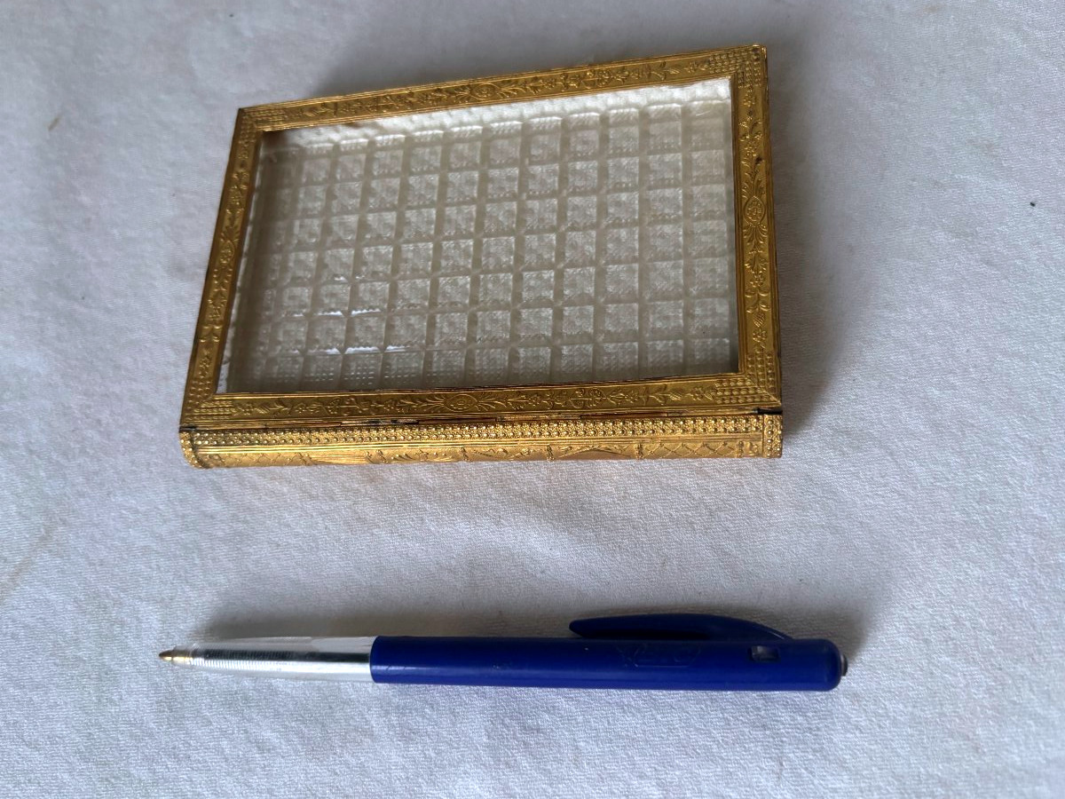 Carnet de bal en bronze doré et cristal taillé-photo-2
