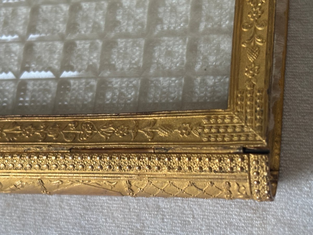 Carnet de bal en bronze doré et cristal taillé-photo-4