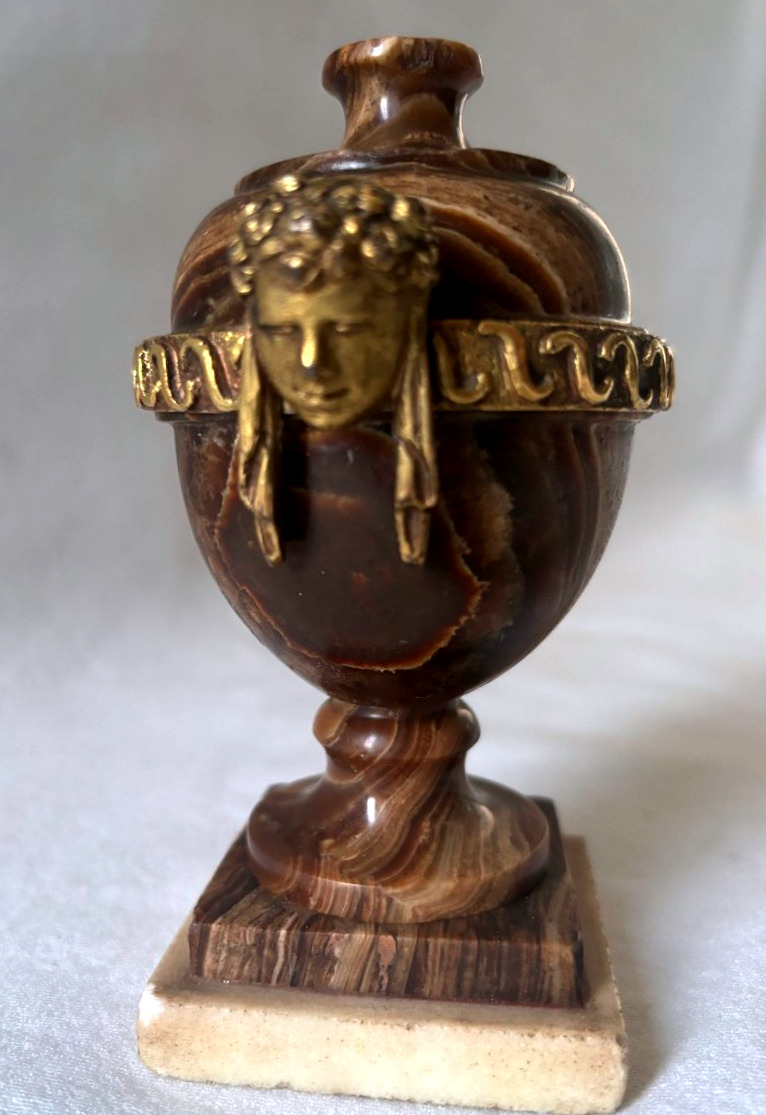 Louis XVI Vase In Petrified Wood And Gilded Bronze-photo-4