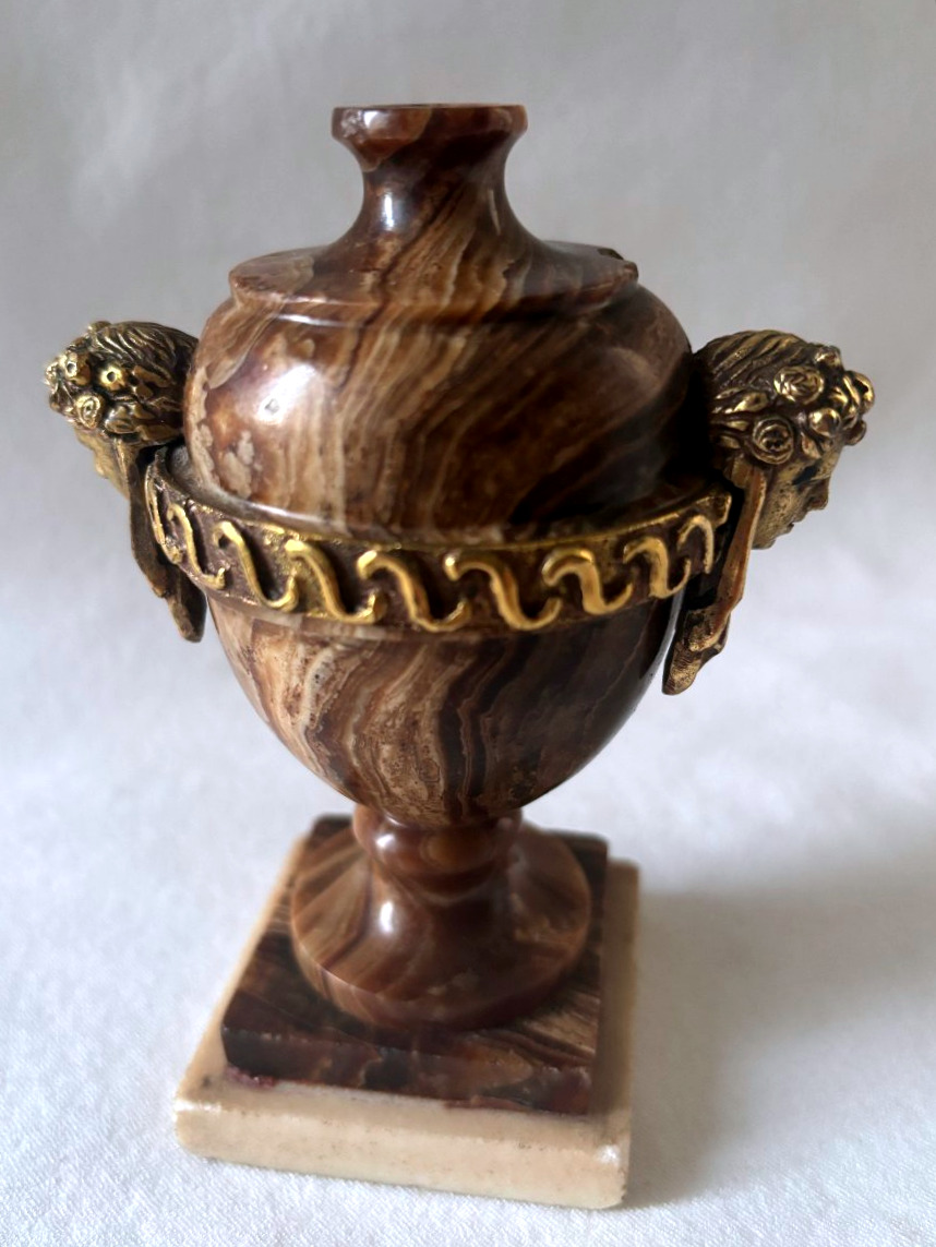 Louis XVI Vase In Petrified Wood And Gilded Bronze-photo-5