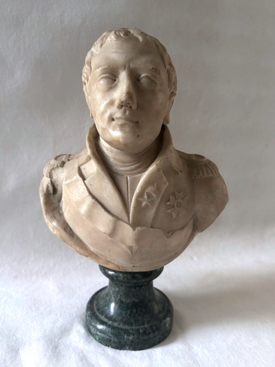 Marble Bust Of A Marshal From The First Empire
