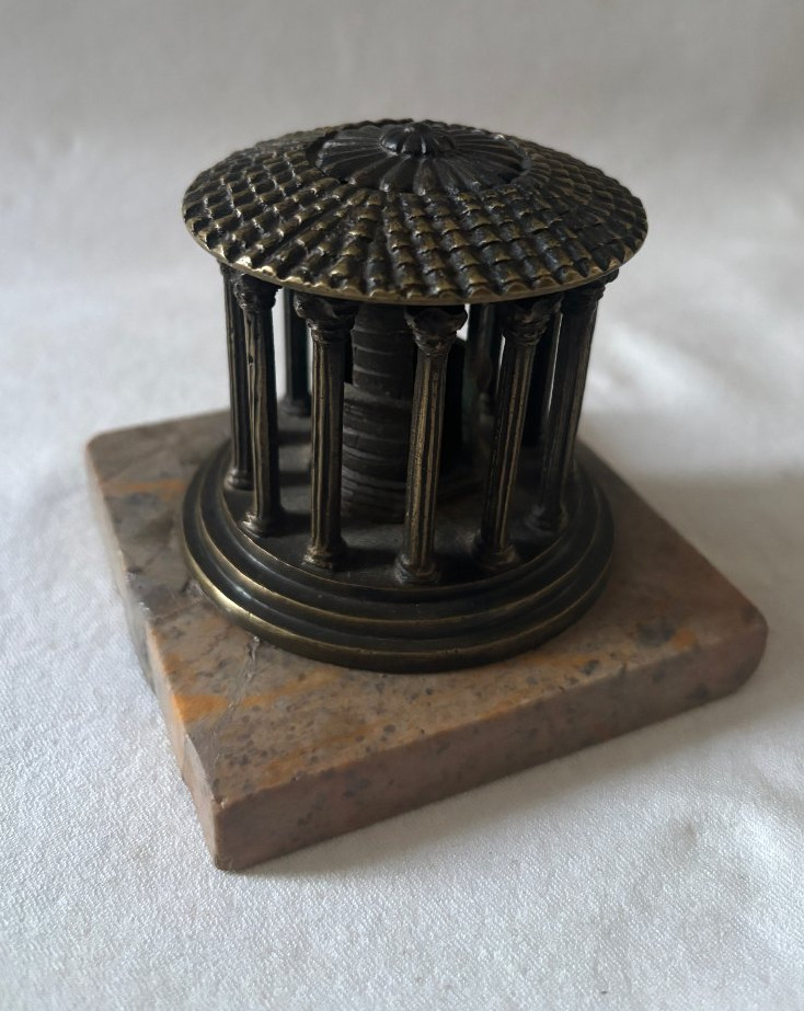 Objet du grand tour temple antique en bronze-photo-3