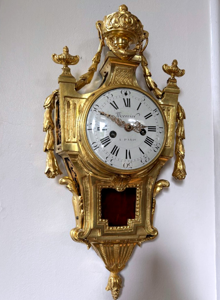 Cartel d'époque Louis XVI en Bronze Doré-photo-2