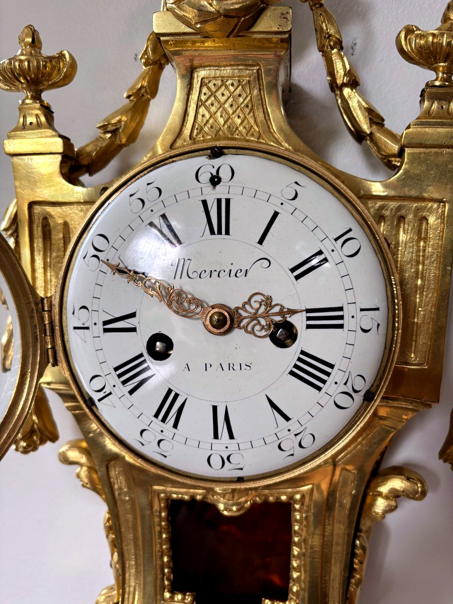 Cartel d'époque Louis XVI en Bronze Doré-photo-5