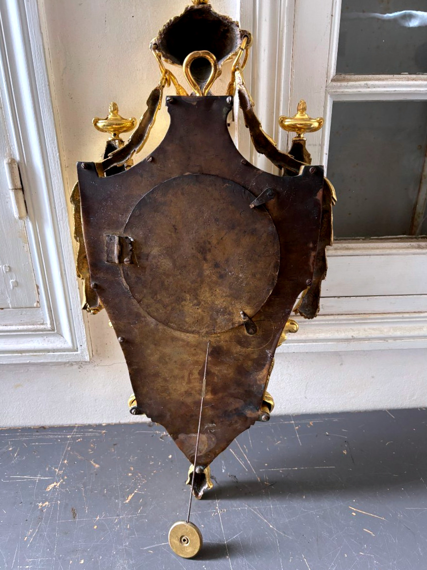 Cartel d'époque Louis XVI en Bronze Doré-photo-6