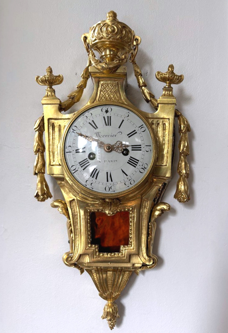 Cartel d'époque Louis XVI en Bronze Doré
